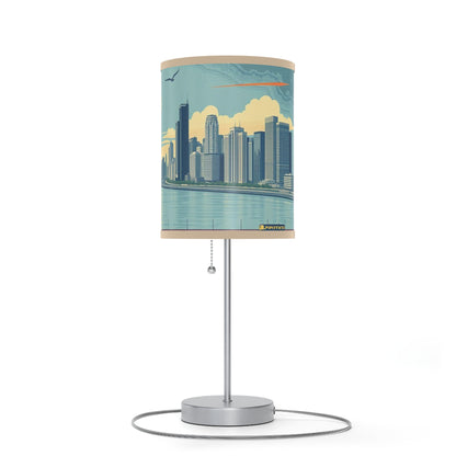 Retro Chicago Skyline Lamp on a Stand