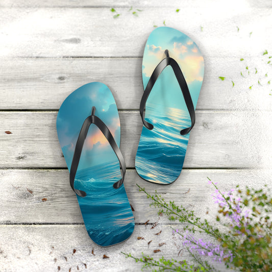 Ocean Waves Flip Flops