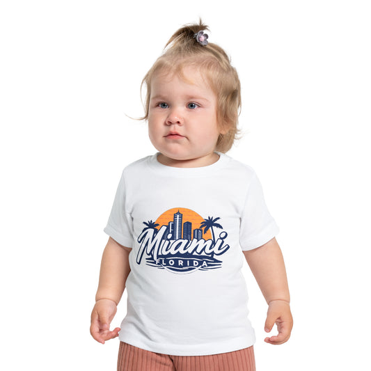 Retro Miami Unisex Baby Short Sleeve T-Shirt