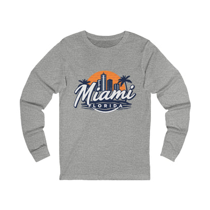 Retro Miami Unisex Jersey Long Sleeve Tee