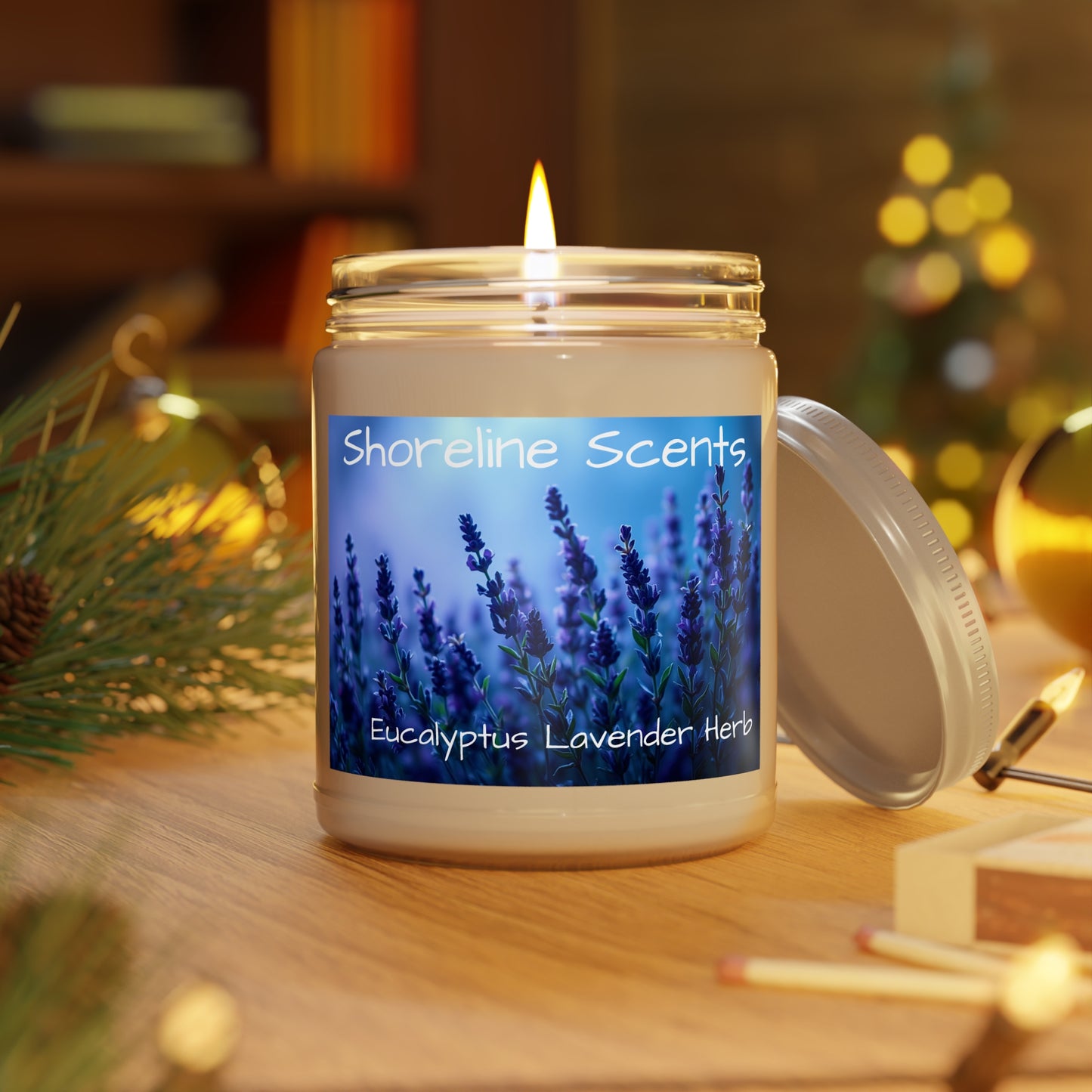 Eucalyptus Lavender Herb Scented Candle (Soy Wax)