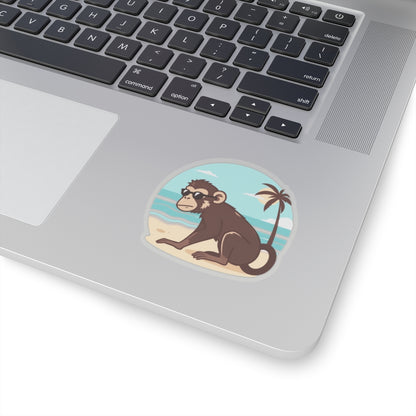 Beach Monkey Kiss-Cut Sticker