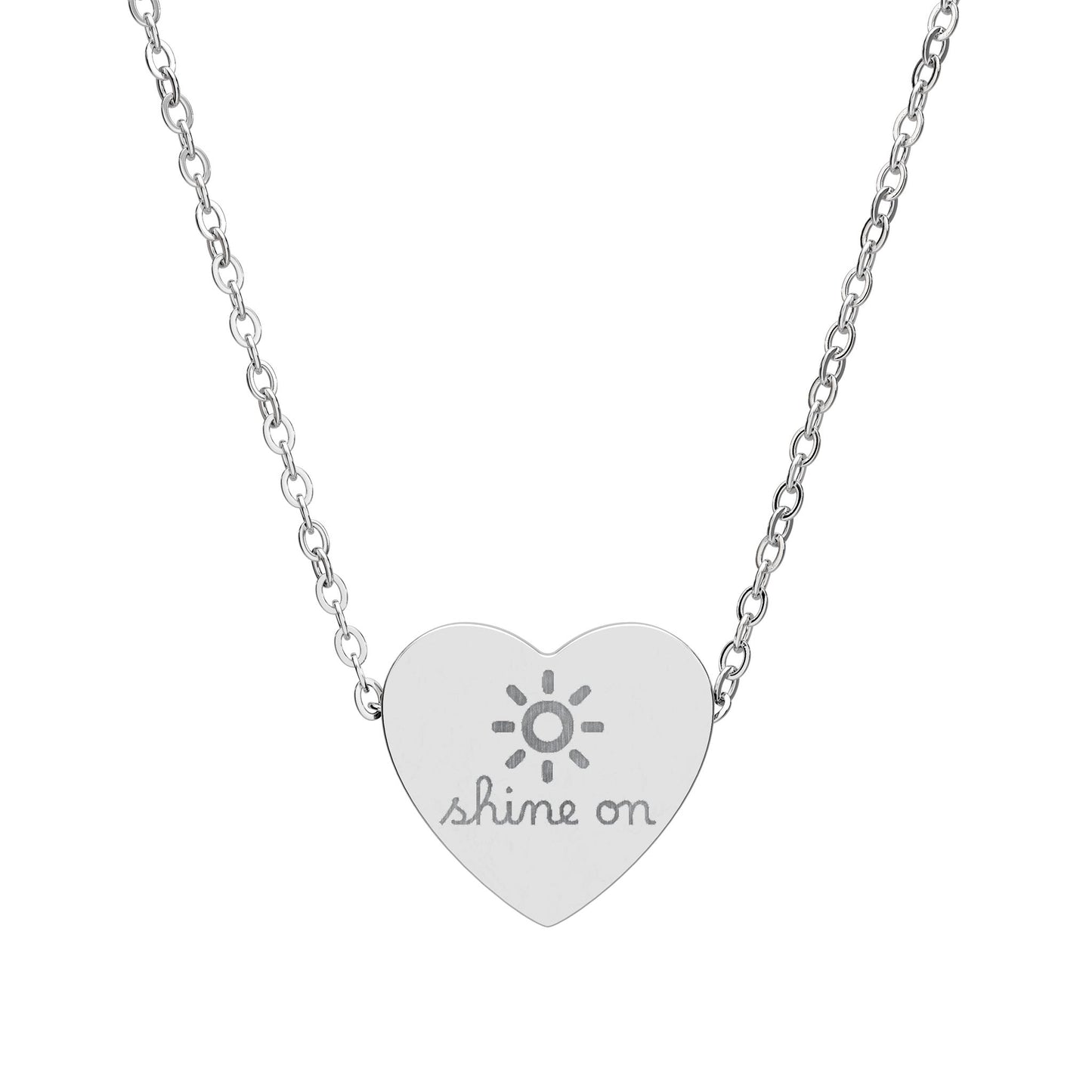Shine On — Engraved Heart Necklace