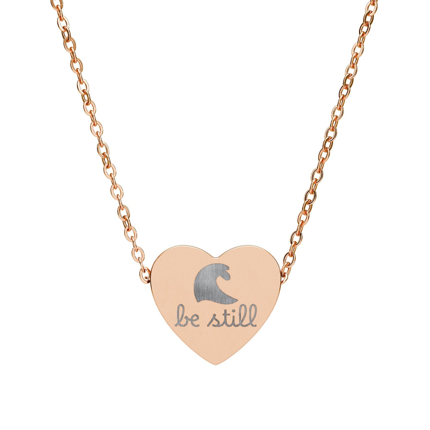 Be Still — Engraved Heart Necklace