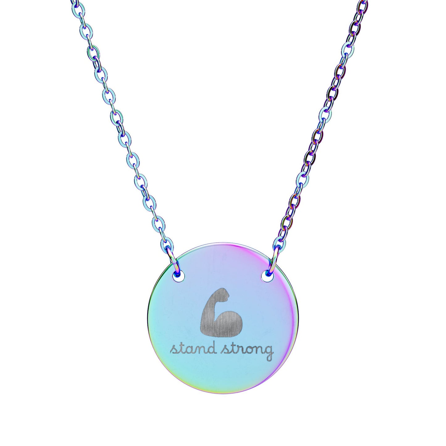 Stand Strong — Engraved Circle Necklace
