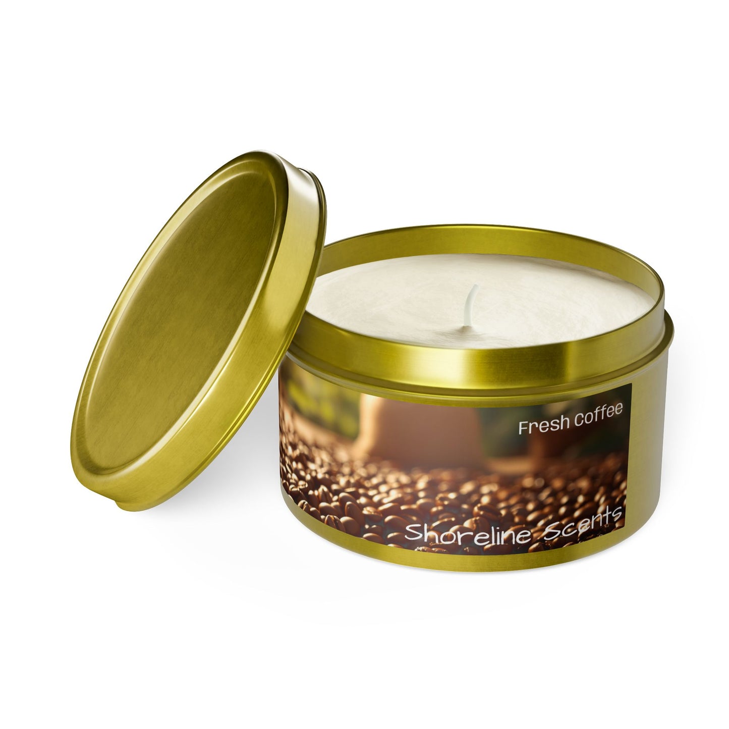 Fresh Coffee Scented Rustic Tin Candle
