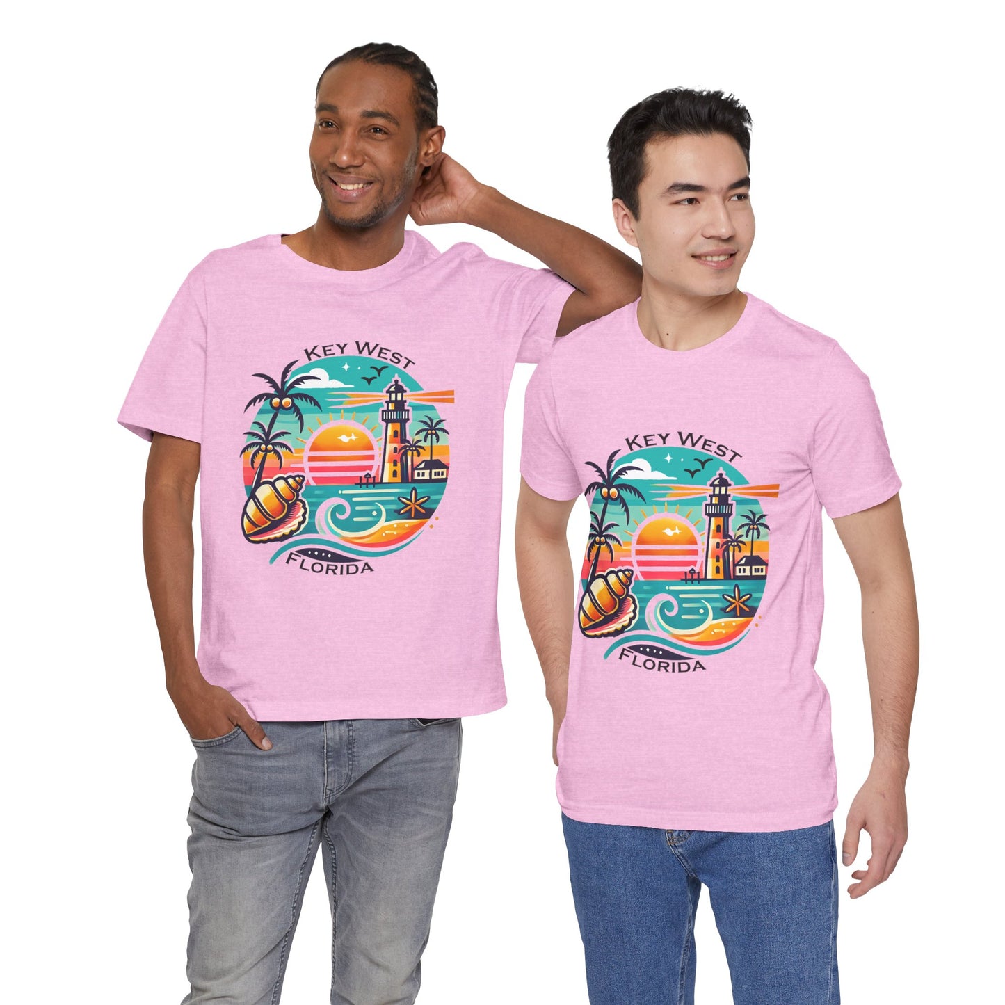 Vibrant Key West Jersey Short Sleeve Tee