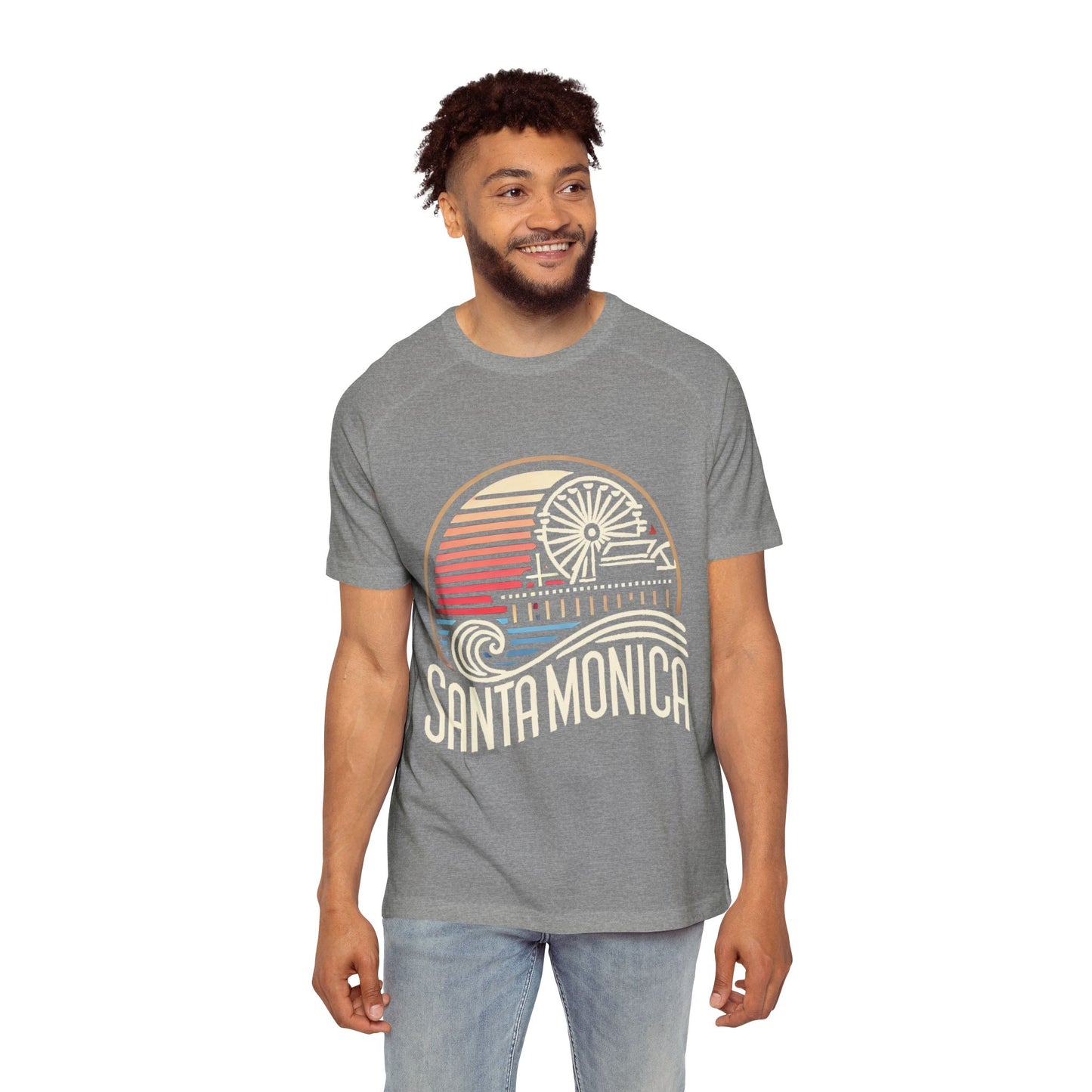 Vibrant Santa Monica Men's Raglan T-Shirt