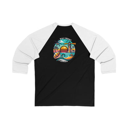 Vibrant Key West Men's 3/4 Sleeve Baseball Tee