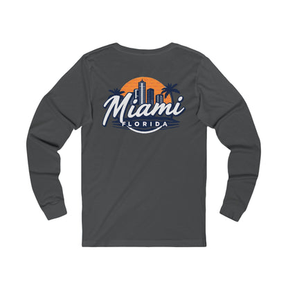 Retro Miami Unisex Jersey Long Sleeve Tee