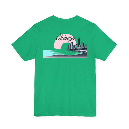 Elegant Chicago Skyline Unisex Jersey Short Sleeve Tee