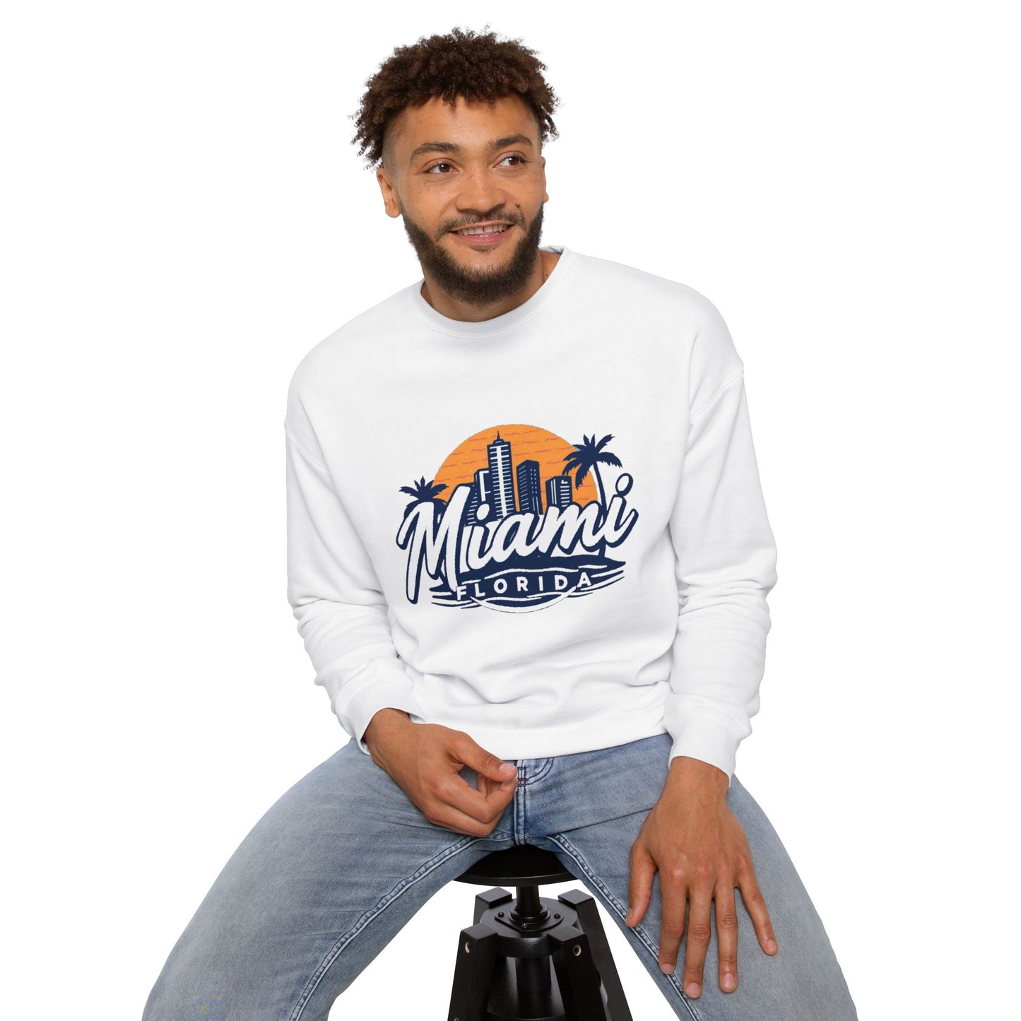 Retro Miami Unisex Drop Shoulder Sweatshirt