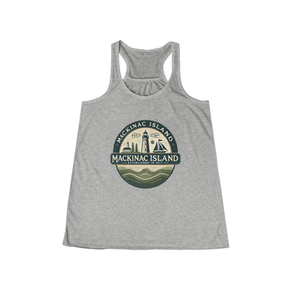 Vintage Mackinac Island Women's Flowy Racerback Tank