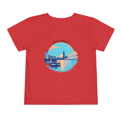 Retro Chicago Sunset Unisex Toddler Short Sleeve Tee