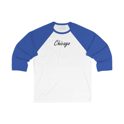 Elegant Chicago Skyline Men's 3/4 Sleeve Baseball Tee