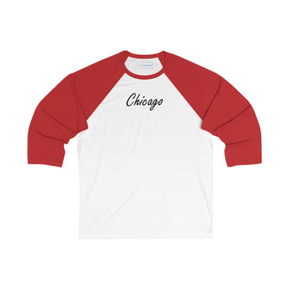 Elegant Chicago Skyline Men's 3/4 Sleeve Baseball Tee