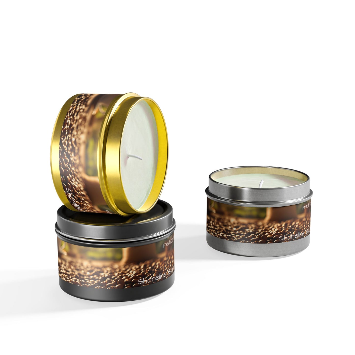 Fresh Coffee Scented Rustic Tin Candle
