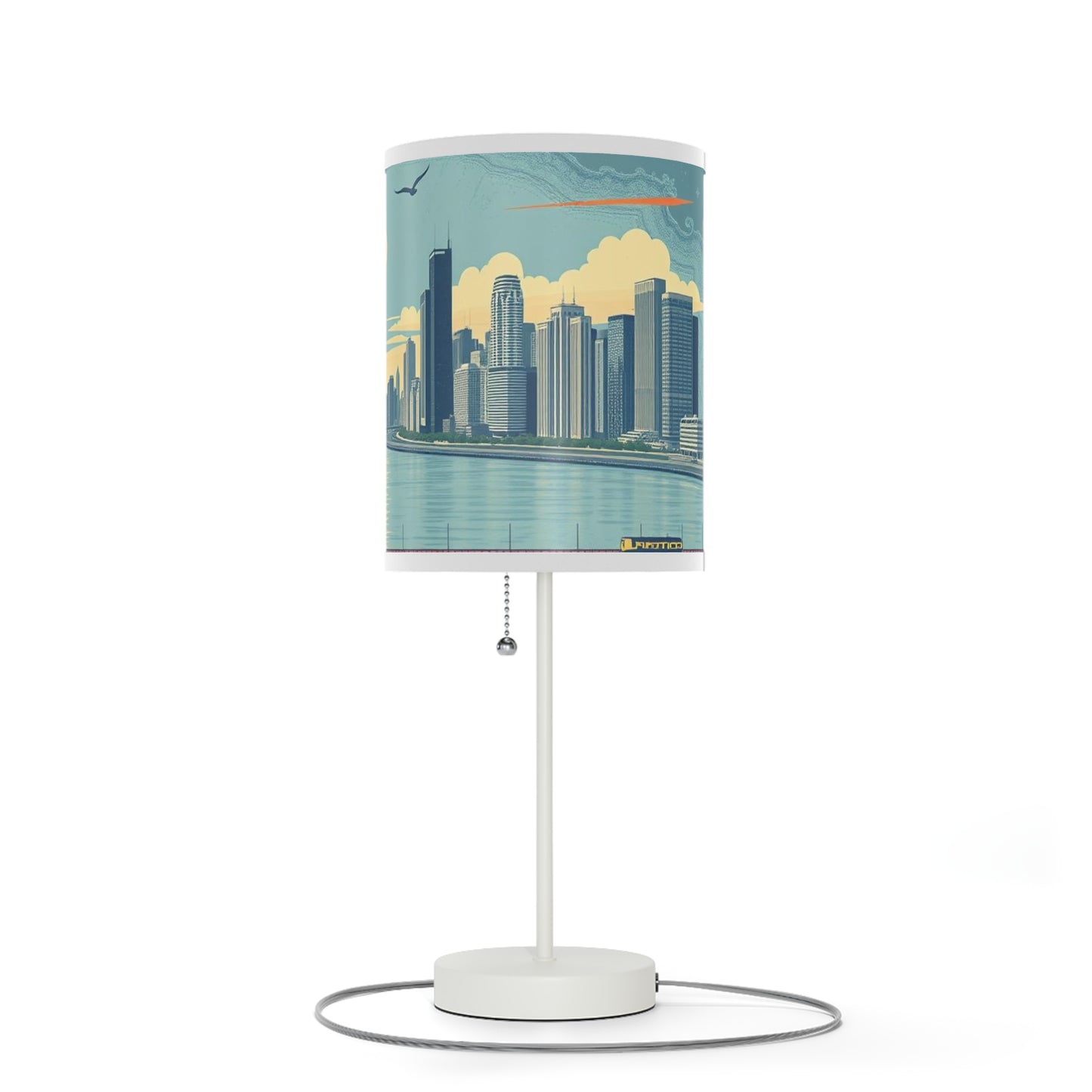 Retro Chicago Skyline Lamp on a Stand