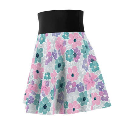 Vibrant Floral Print Women's Skater Skirt