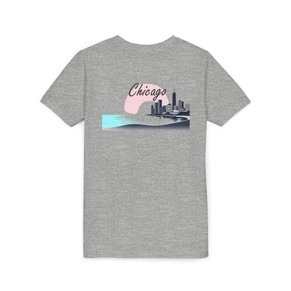 Elegant Chicago Skyline Unisex Youth Short Sleeve Tee