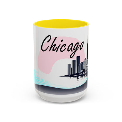 Elegant Chicago Skyline Accent Coffee Mug