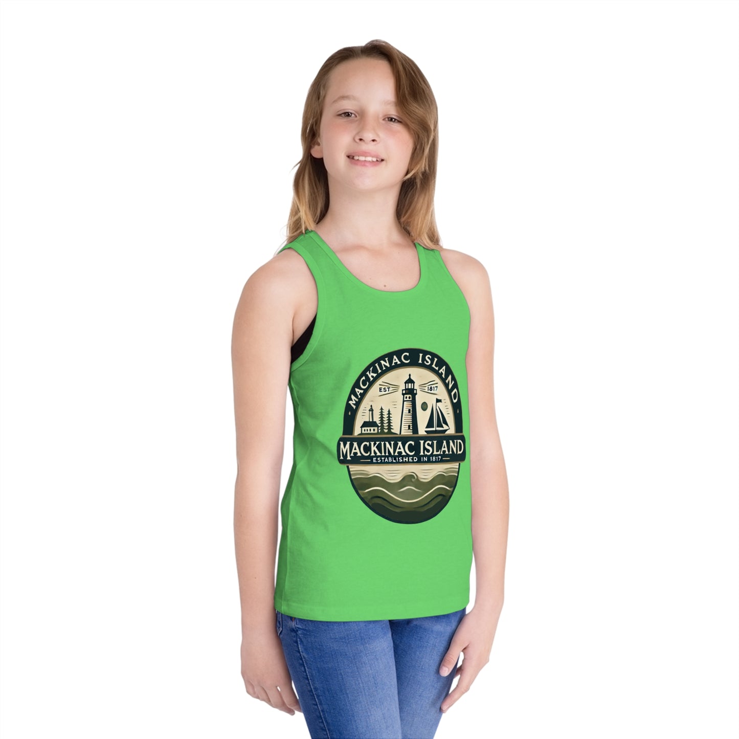 Vintage Mackinac Island Unisex Kids Jersey Tank Top