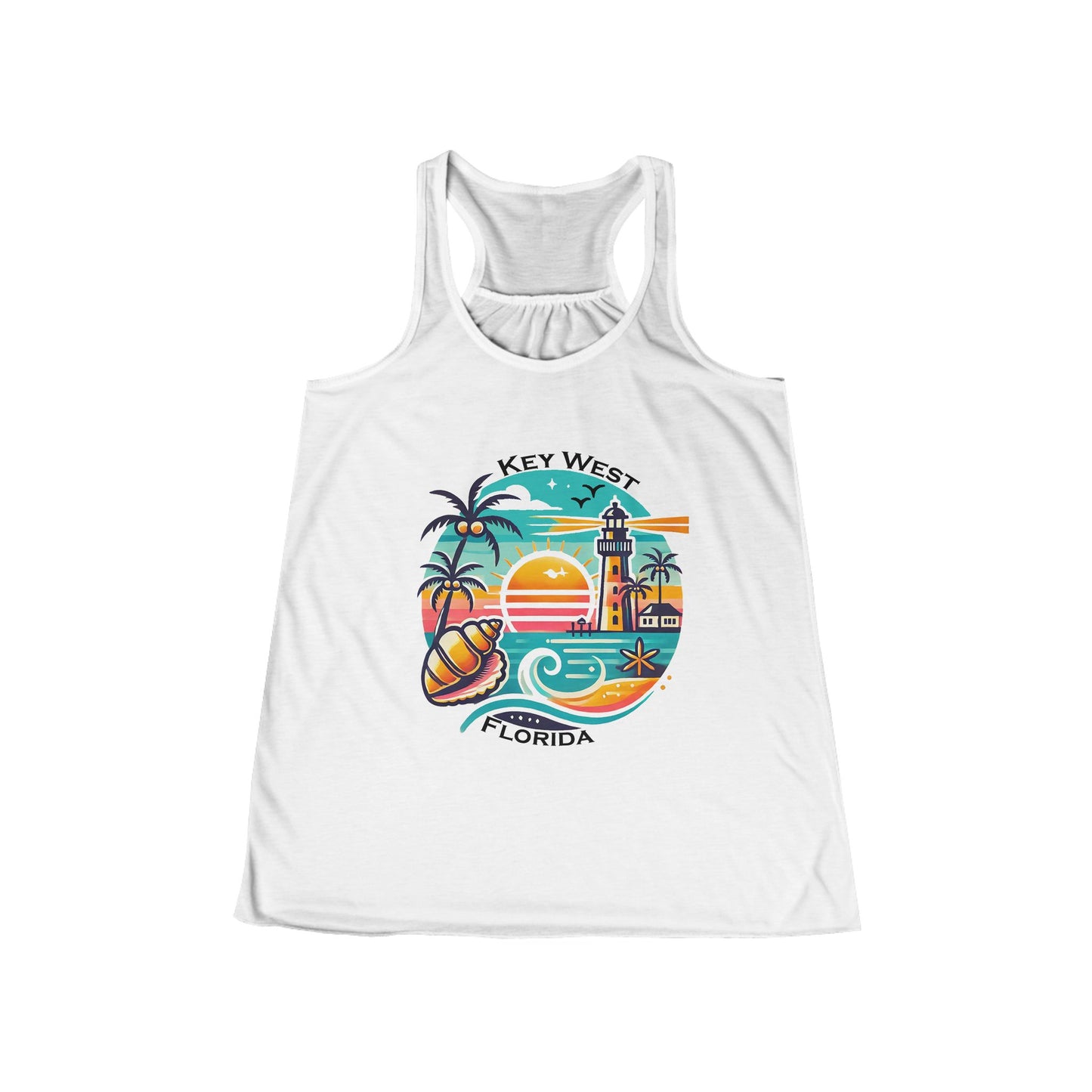 Vibrant Key West Women's Flowy Racerback Tank