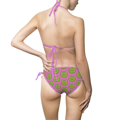 Frog Print Two-Piece Bikini Set