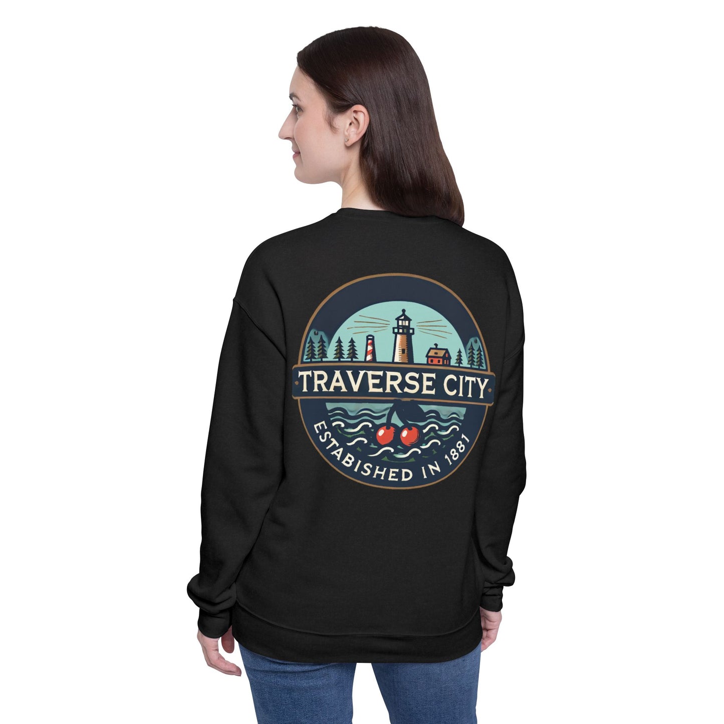 Vintage Traverse City Unisex Drop Shoulder Sweatshirt