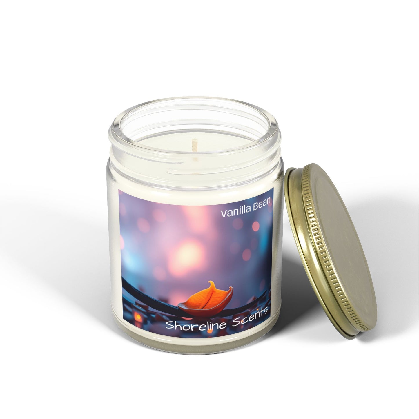 Vanilla Bean Scented Coconut Apricot Wax Candle