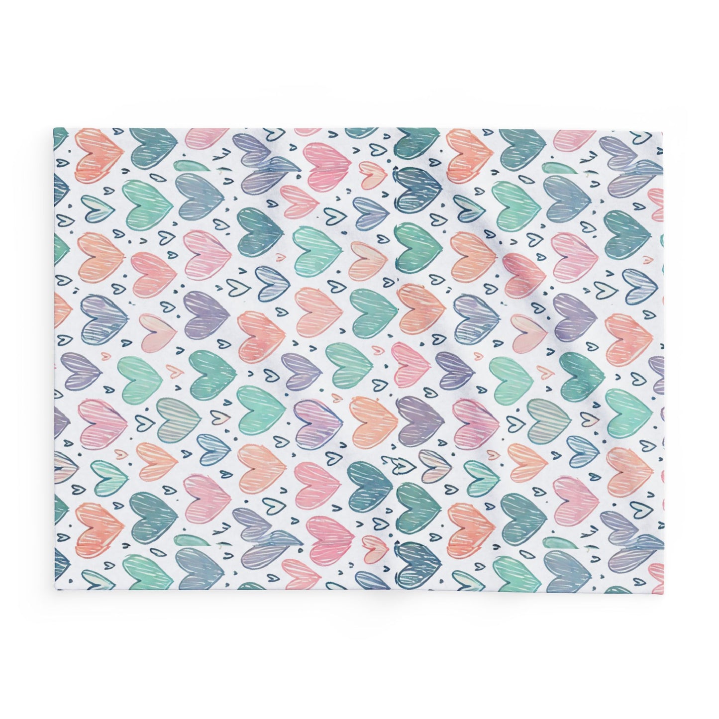 Pastel Hearts Arctic Fleece Blanket