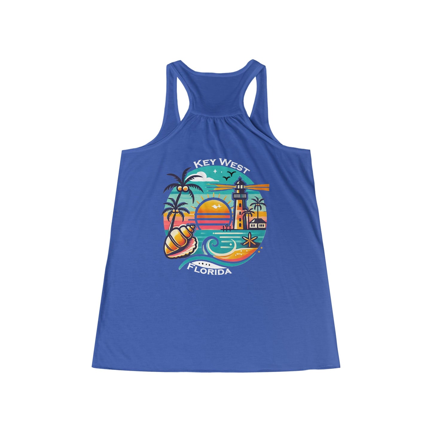 Vibrant Key West Women's Flowy Racerback Tank