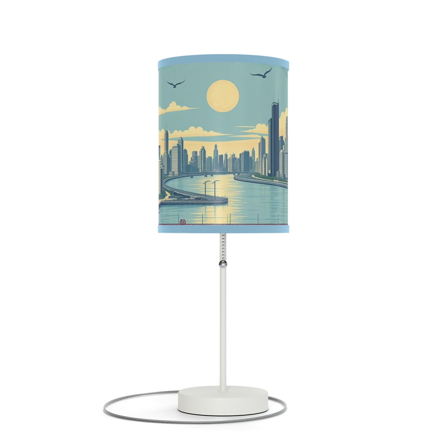 Retro Chicago Skyline Lamp on a Stand