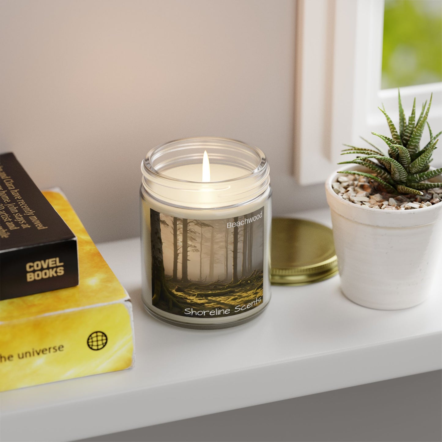 Beachwood Scented Coconut Apricot Wax Candle