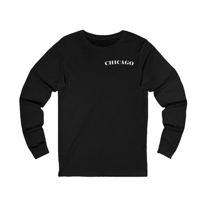 Mystery Noir Chicago Skyline Sunset Unisex Jersey Long Sleeve Tee