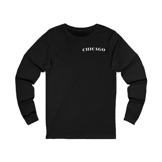 Mystery Noir Chicago Skyline Sunset Unisex Jersey Long Sleeve Tee
