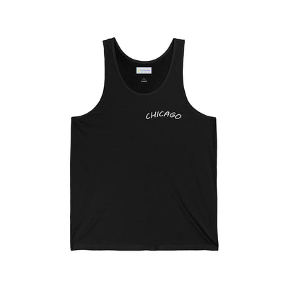 Retro Chicago Sunset Unisex Jersey Tank