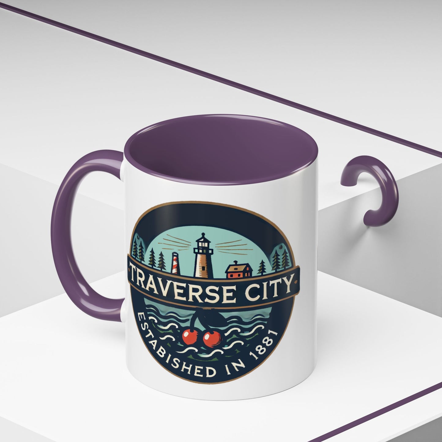 Vintage Traverse City Accent Coffee Mug