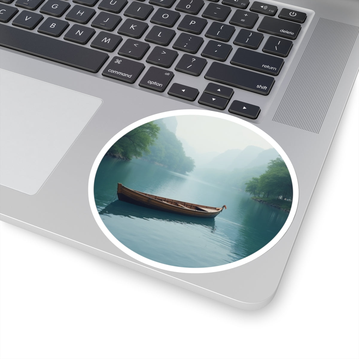 Boat on the Lake Kiss-Cut Sticker