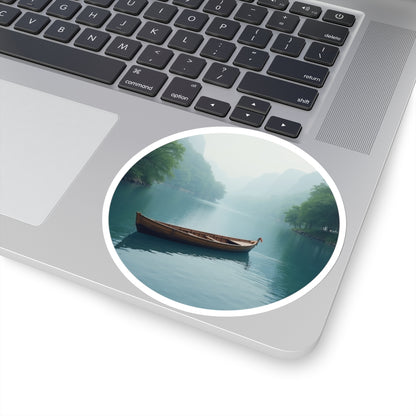 Boat on the Lake Kiss-Cut Sticker