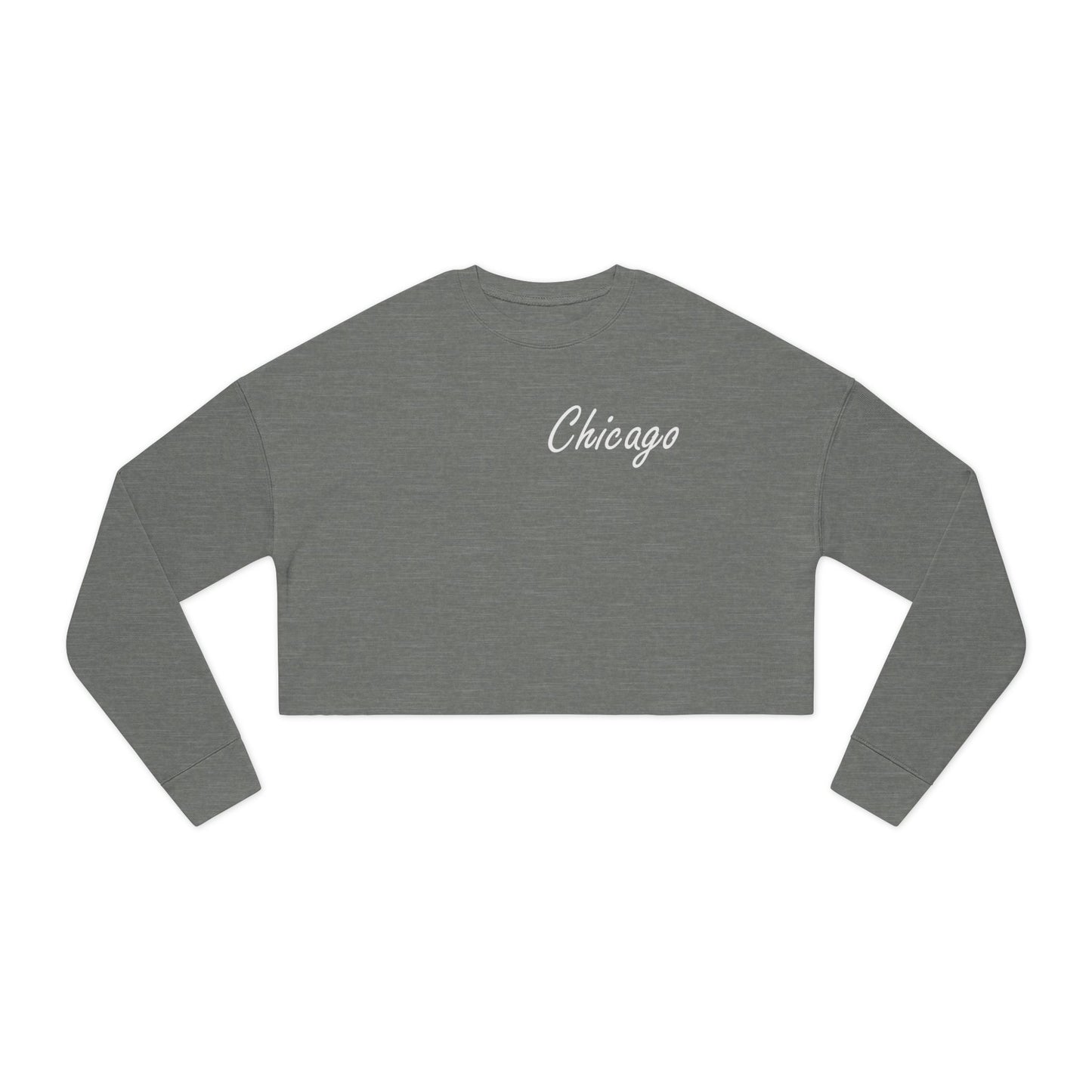 Elegant Chicago Skyline Women's Cropped Sweatshirt