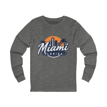 Retro Miami Unisex Jersey Long Sleeve Tee