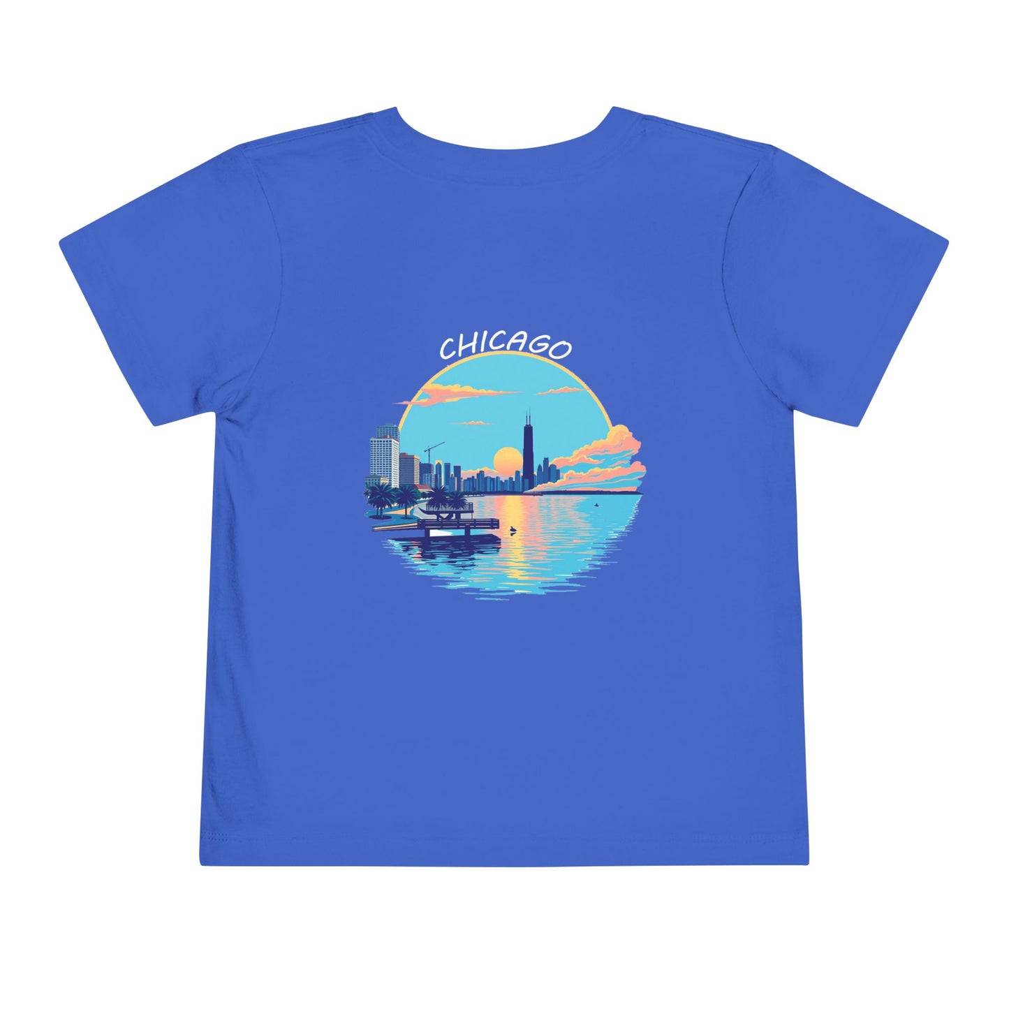 Retro Chicago Sunset Unisex Toddler Short Sleeve Tee