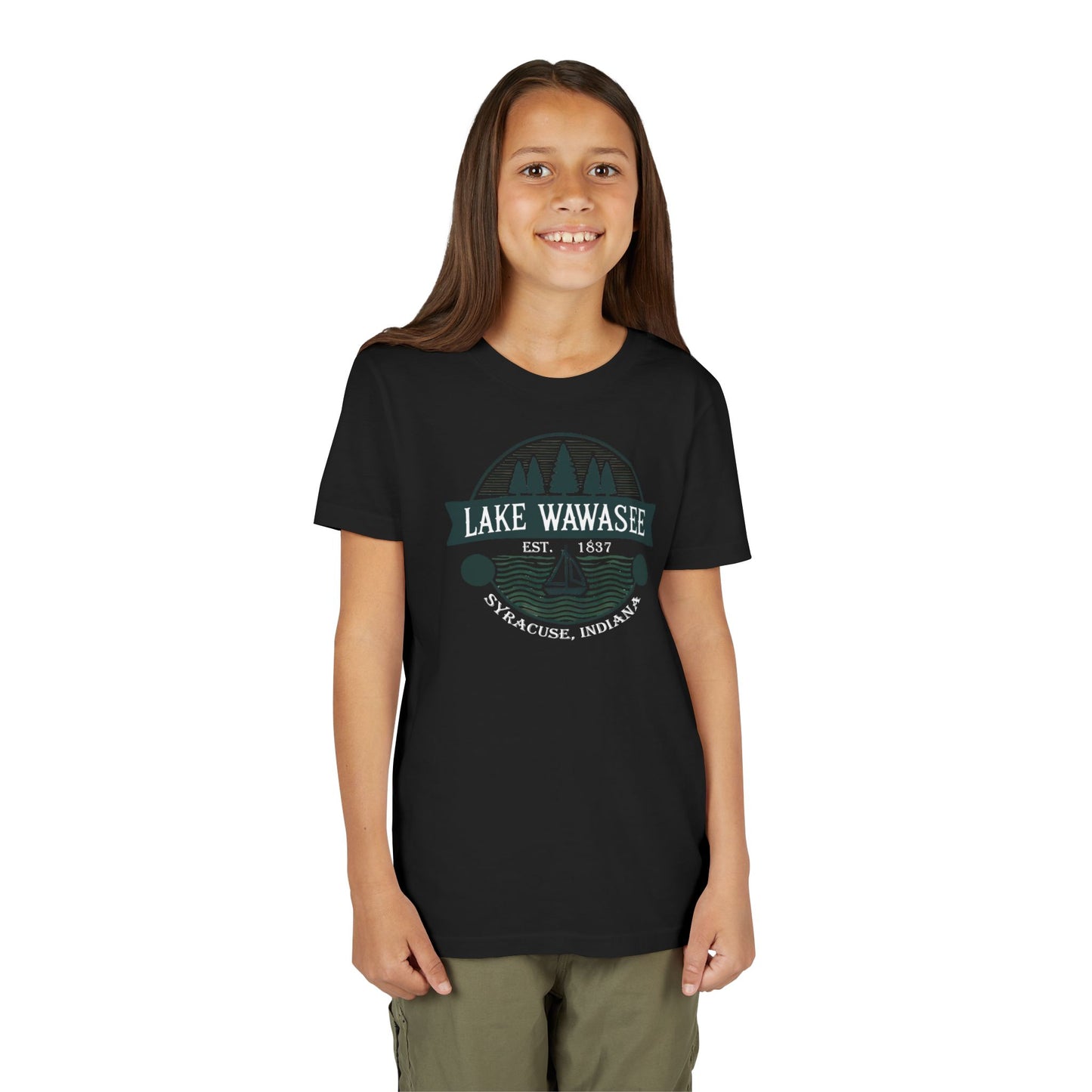 Vintage Lake Wawasee Unisex Youth Short Sleeve Tee