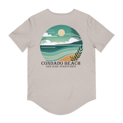 Coastal Vibes Condado Beach Men's Jersey Curved Hem Tee