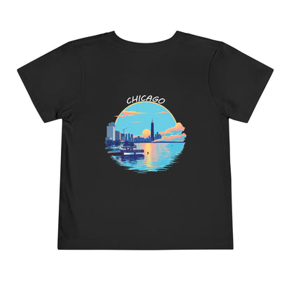 Retro Chicago Sunset Unisex Toddler Short Sleeve Tee