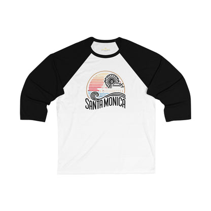 Vibrant Santa Monica Men's 3/4 Sleeve Baseball Tee