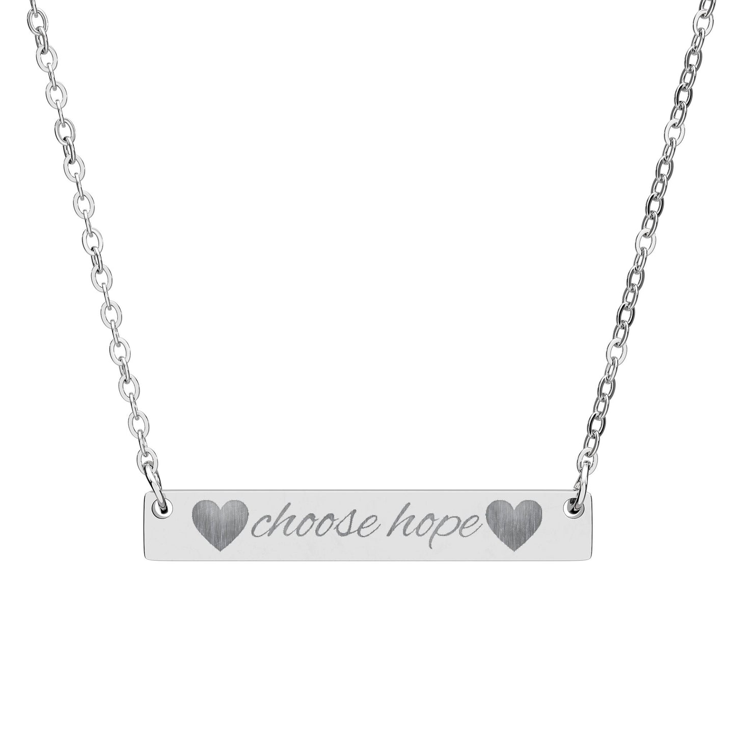 Choose Hope — Engraved Bar Necklace