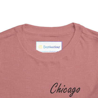 Elegant Chicago Skyline Unisex Toddler Short Sleeve Tee