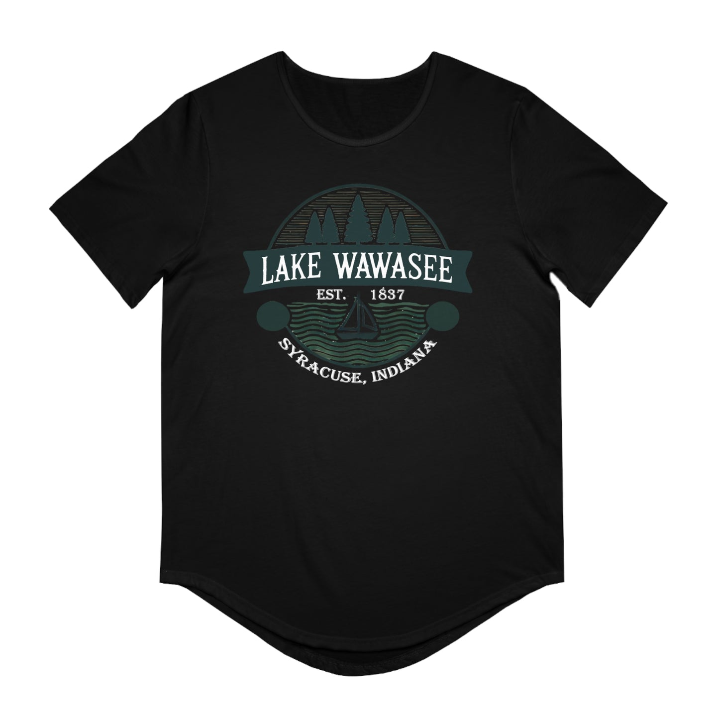 Vintage Lake Wawasee Men's Jersey Curved Hem Tee